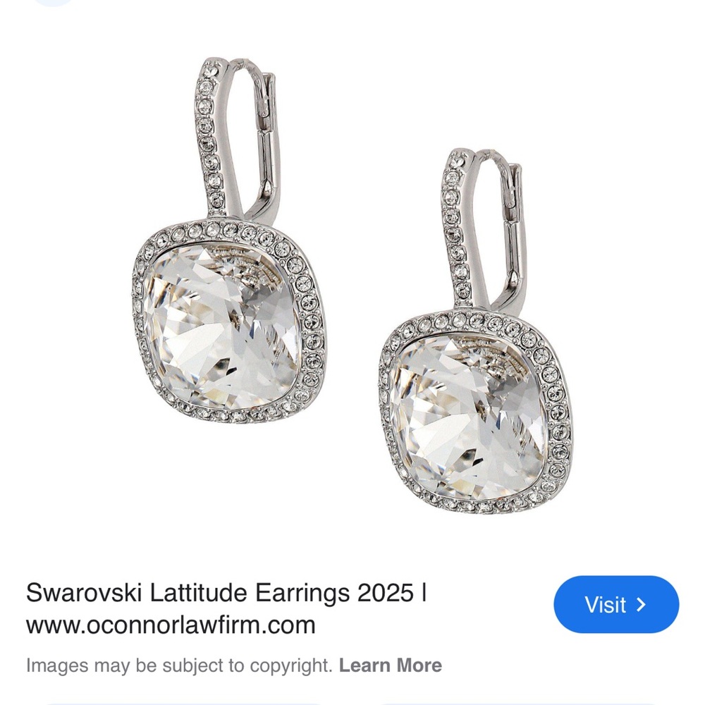 Swarovski Silver and Crystal Drop Earrings